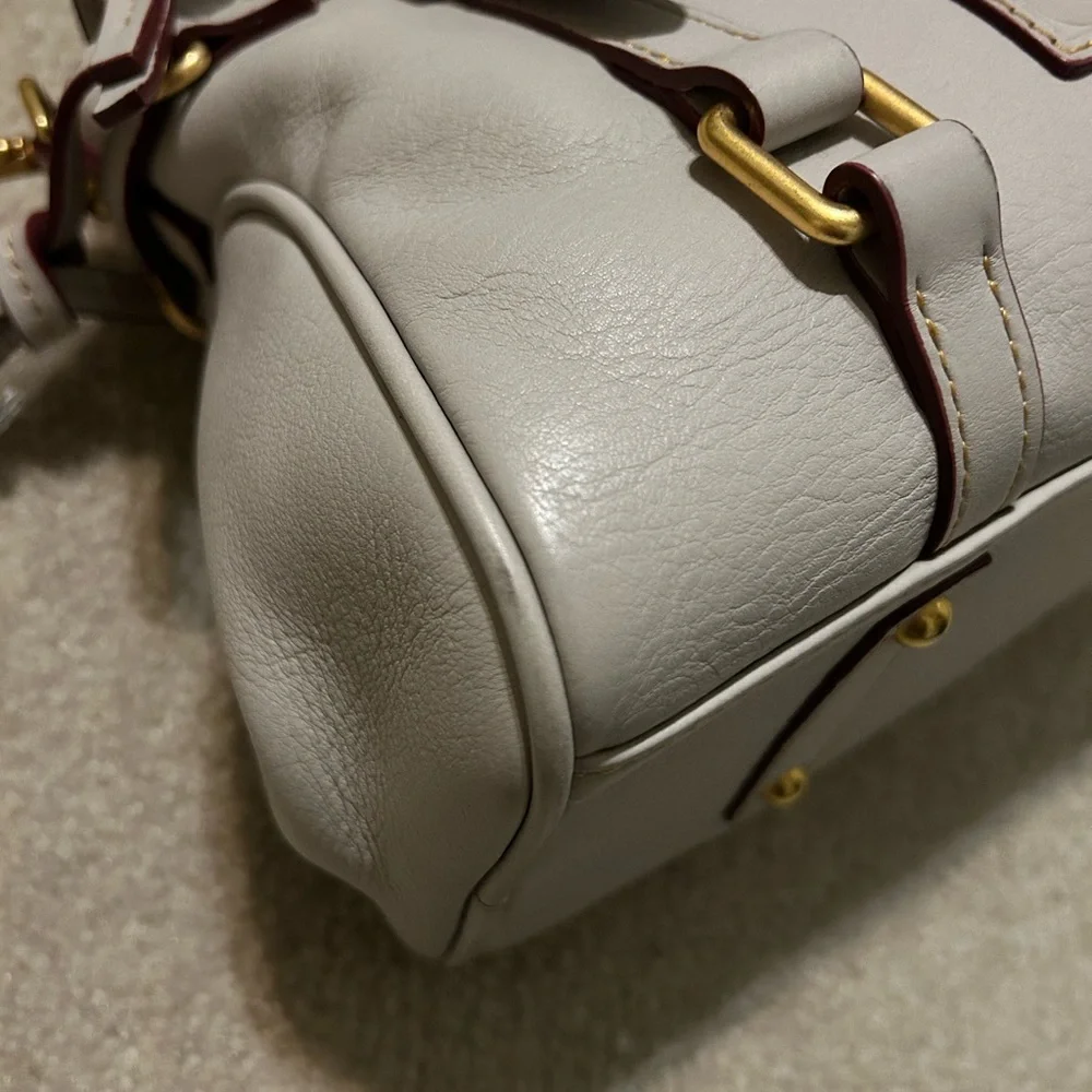 🦆 Dooney & Bourke Micro Florentine Satchel in Ecru - Picture 11 of 14